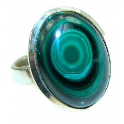 Green Beauty Malachite .925 Sterling Silver handcrafted ring size 6 1/4