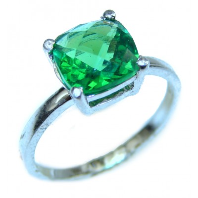 Electric Chrome Diopside .925 Sterling Silver handmade Ring size 6