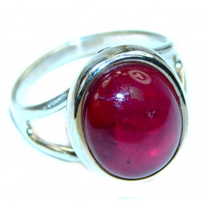 Great quality unique Ruby .925 Sterling Silver handcrafted Ring size 10