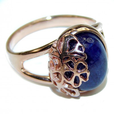 Blue Planet Beauty authentic Sapphire 14K Gold over .925 Sterling Silver Ring size 8