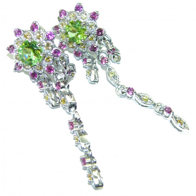 Purple Beauty Peridot Garnet .925 Sterling Silver handcrafted earrings