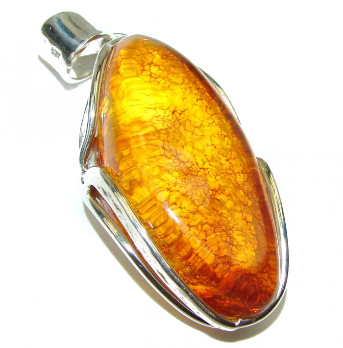 Genuine Baltic Amber .925 Sterling Silver handmade pendant