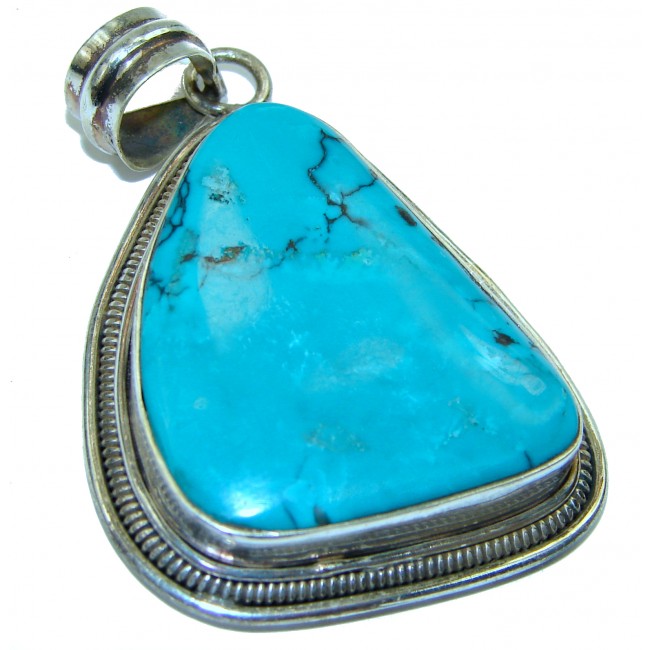 One of a kind Precious Beauty Turquoise .925 Sterling Silver handmade pendant