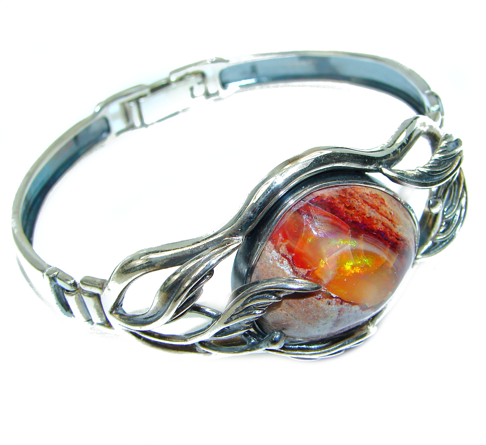 Sterling Silver Unheated fire opal stacking tennis bracelet – Colors Of  Etnika