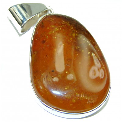 Genuine Honey Baltic Amber .925 Sterling Silver handmade pendant