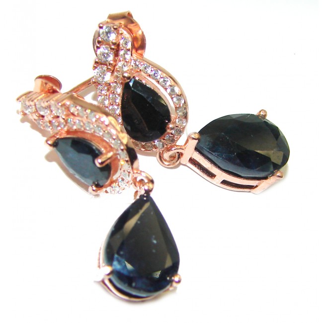 Just Perfect Black Onyx rose Gold over .925 Sterling Silver earrings