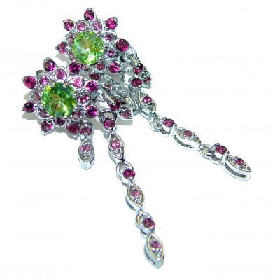 Purple Beauty Peridot Garnet .925 Sterling Silver handcrafted earrings