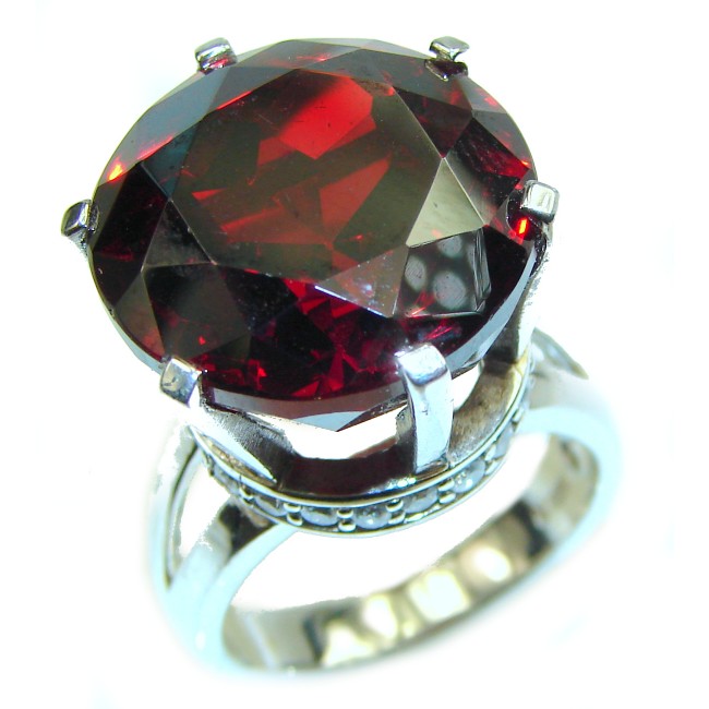 Giant Incredible red Topaz .925 Sterling Silver Ring size 8