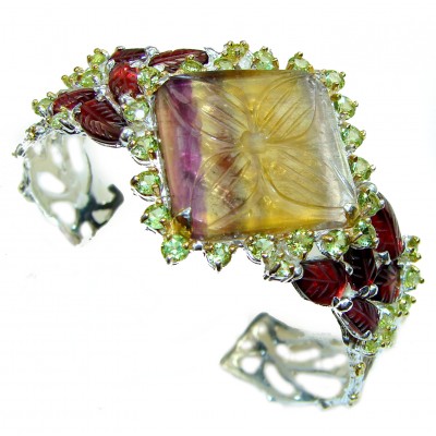 Great Expressions Fluorite .925 Sterling Silver handcrafted Bracelet / Cuff