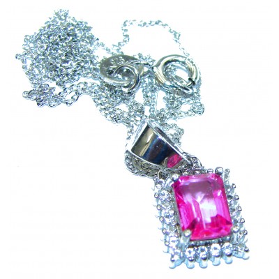 Pink Topaz .925 Sterling Silver handmade Necklace