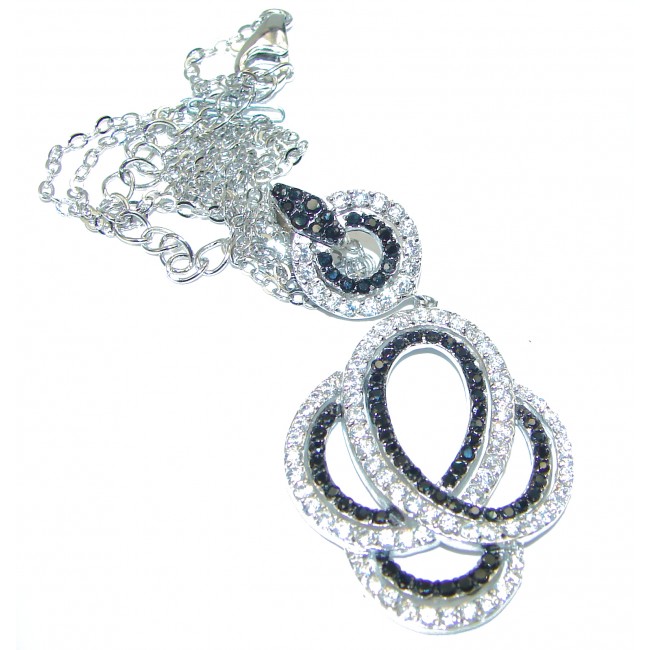 Exclusive White and black Topaz .925 Sterling Silver necklace