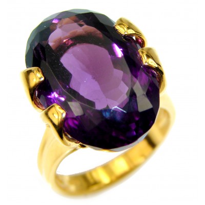 Vintage Beauty Amethyst 14K Gold over .925 Sterling Silver handcrafted ring size 5 1/2