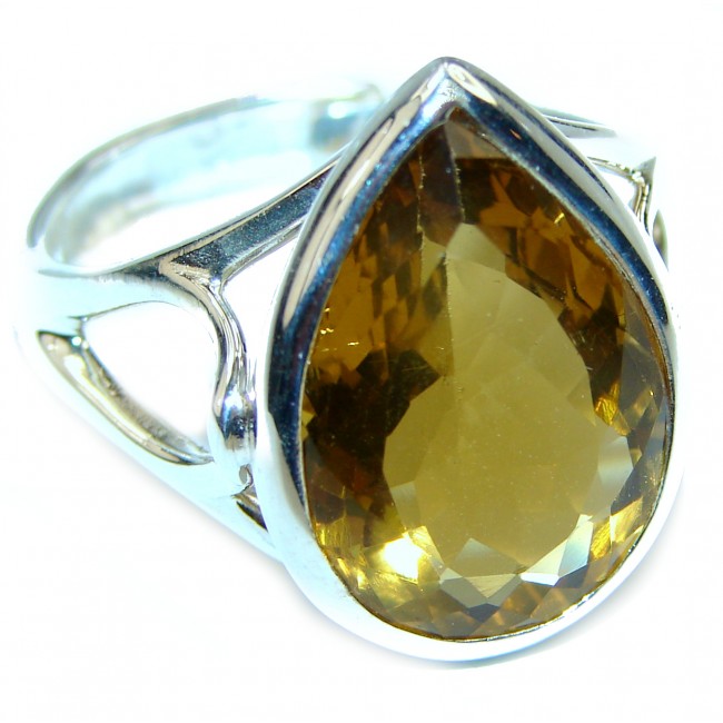 Champagne Smoky Topaz .925 Sterling Silver Ring size 9
