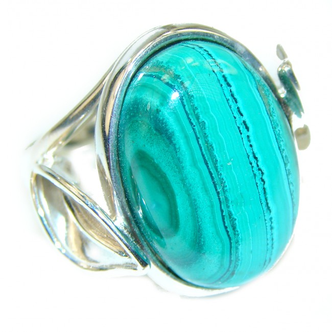 Green Beauty Malachite .925 Sterling Silver handcrafted ring size 6 1/4