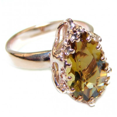 Champagne Smoky Topaz 14K Gold over .925 Sterling Silver Ring size 5