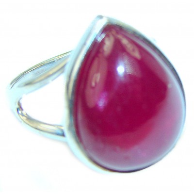 Great quality unique Ruby .925 Sterling Silver handcrafted Ring size 9 1/4