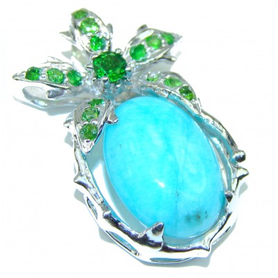 Great authentic Turquoise .925 Sterling Silver handmade Pendant