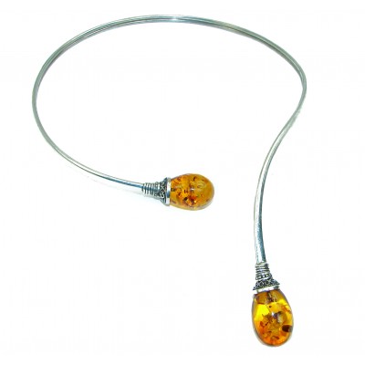 Huge Natural Beauty Amber .925 Sterling Silver handmade necklace