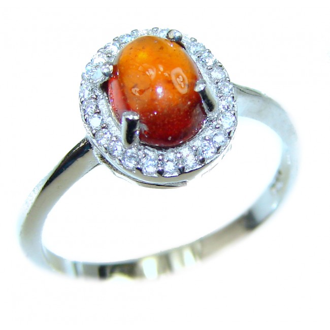 Scarlet Starlight Authentic Garnet .925 Sterling Silver Ring size 7 1/4
