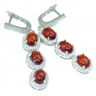 Authentic Hessonite Garnet .925 Sterling Silver handcrafted earrings