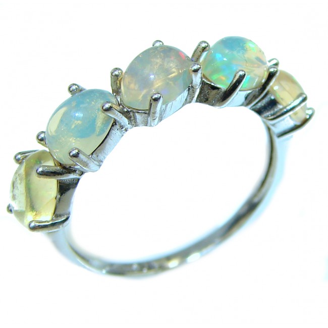 Ethiopian Opal .925 Sterling Silver handcrafted ring size 7 1/2