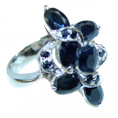 Precious Sapphire .925 Sterling Silver handmade ring size 8 1/4