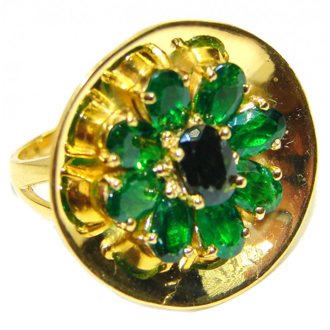 Sapphire Chrome Diopside 14K Gold over .925 Sterling Silver Ring size 9 1/2