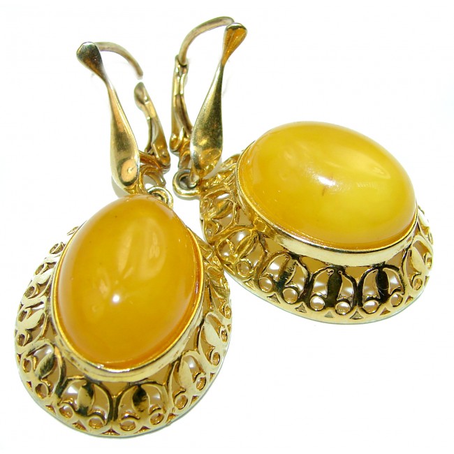 Butterscotch Baltic Polish Amber 14K Gold over .925 Sterling Silver earrings