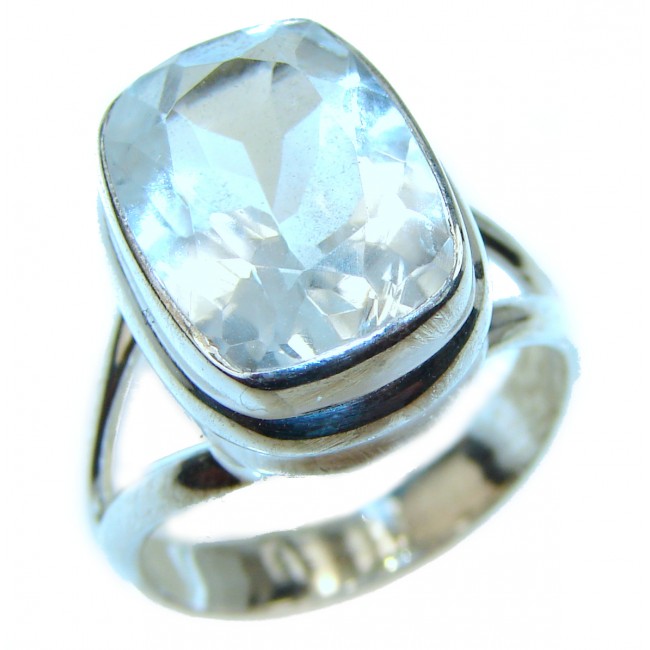 Truly Spectacular White Topaz .925 Sterling Silver ring size 7
