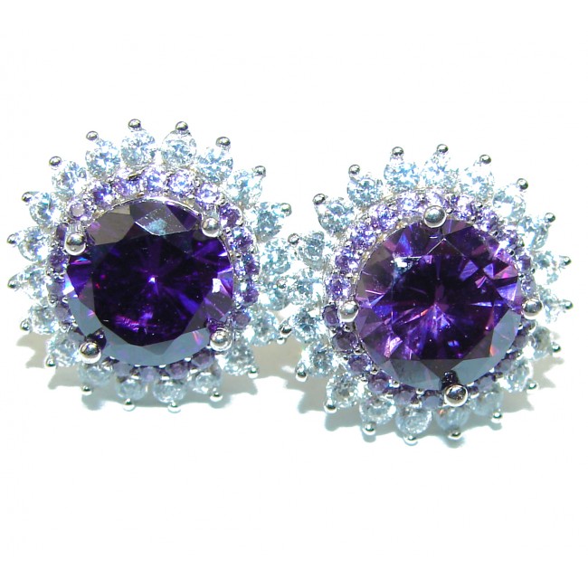 Unique Amethyst .925 Sterling Silver handcrafted earrings
