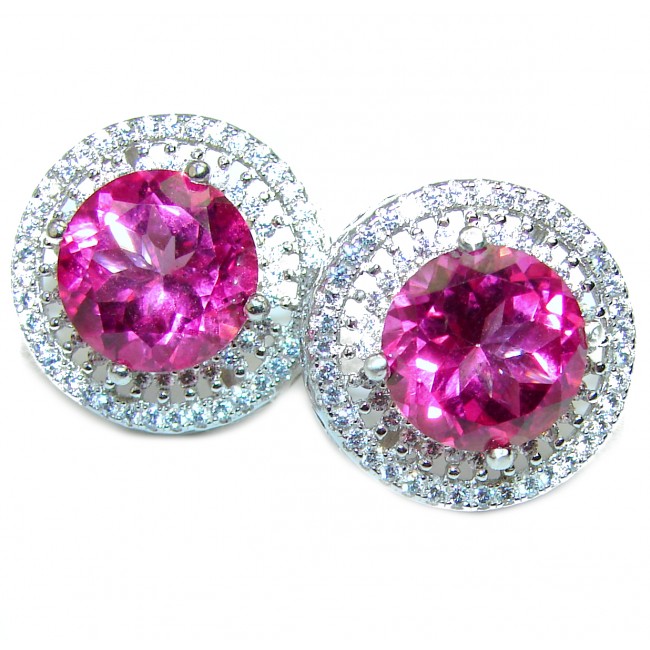 Spectacular Pink Kunzite .925 Sterling Silver entirely handmade earrings