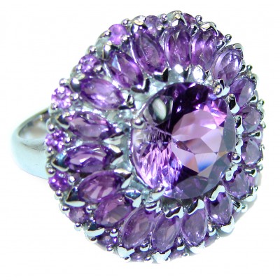 Extravaganza Amethyst .925 Sterling Silver HANDCRAFTED Ring size 7 1/4