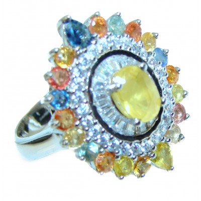 Multicolor Sapphire .925 Sterling Silver Ring size 6