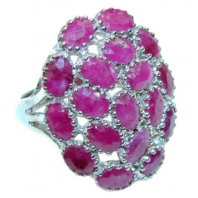Great quality unique Ruby .925 Sterling Silver handcrafted Ring size 9