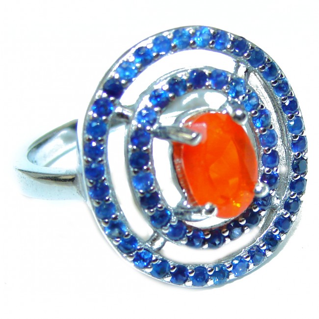 Premium Natural Fire Opal Ring – 925 Sterling Silver with Unique Gems  Identification Certificate – Borkut