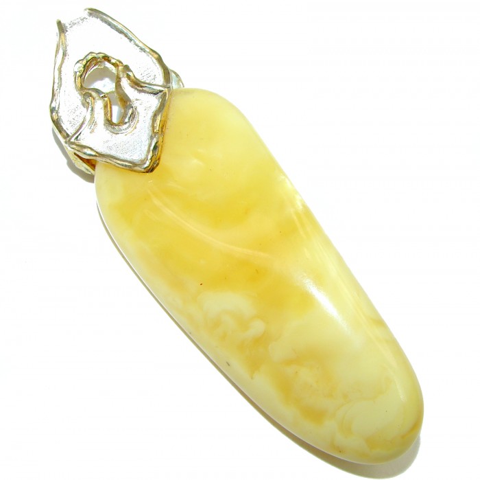 Incredible Butterscotch Baltic Amber .925 Sterling Silver handmade pendant