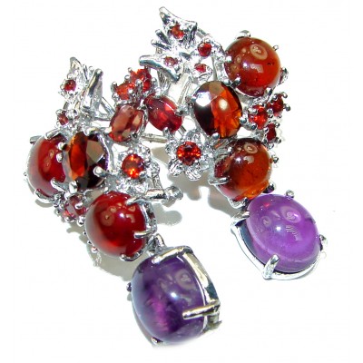 Real Beauty Ruby Amethyst .925 Sterling Silver handcrafted earrings