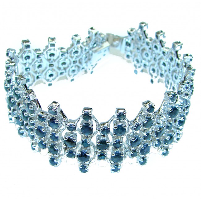Spectacular Sapphire .925 Sterling Silver handmade Bracelet
