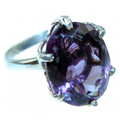 Purple Extravaganza Amethyst .925 Sterling Silver HANDCRAFTED Ring size 8 1/4