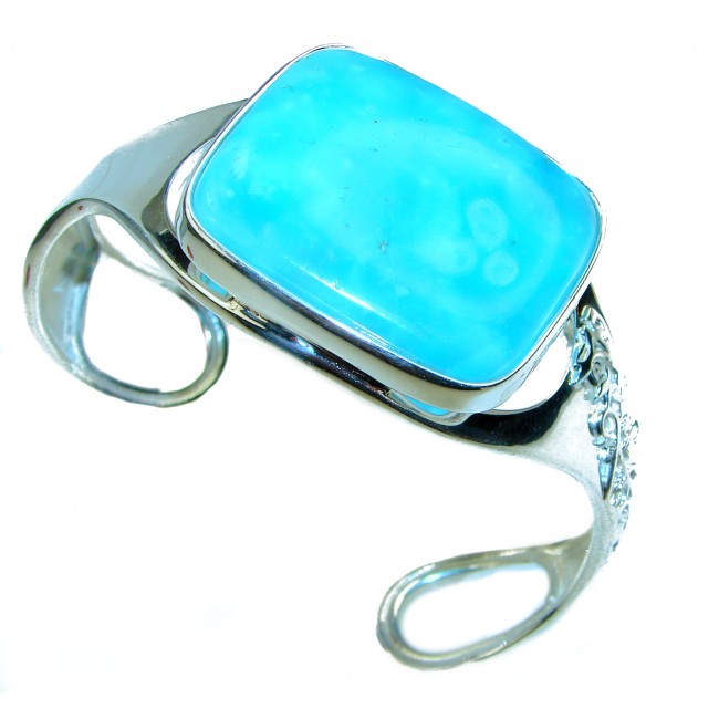 Authentic Aquamarine .925 Sterling Silver Bracelet / Cuff
