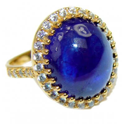 Blue Planet Beauty authentic Sapphire 18k Gold over .925 Sterling Silver Ring size 5 3/4