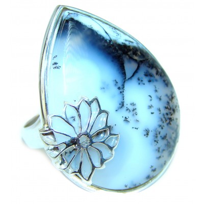 Top Quality Dendritic Agate .925 Sterling Silver handcrafted Ring s. 7 1/2