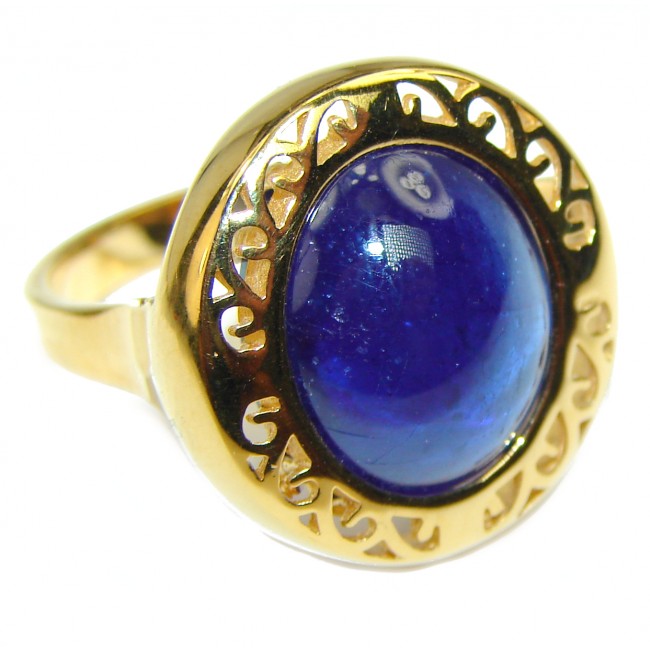 Blue Beauty authentic Sapphire 18K Gold over .925 Sterling Silver Ring size 8 1/4