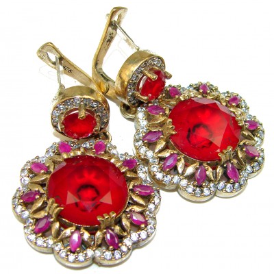 Incredible Beauty created Ruby .925 Sterling Silver handcrafted earrings