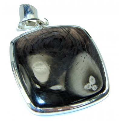 Amazing quality Black Obsidian Sterling Silver handmade Pendant