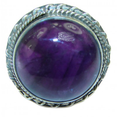 Authentic Amethyst .925 Sterling Silver Handcrafted Ring size 7 3/4