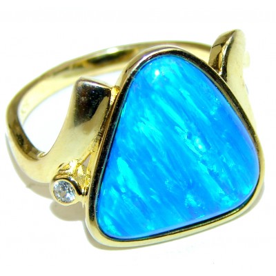 Superior quality Doublet Opal 14K Gold over .925 Sterling Silver handcrafted Ring size 7 1/2