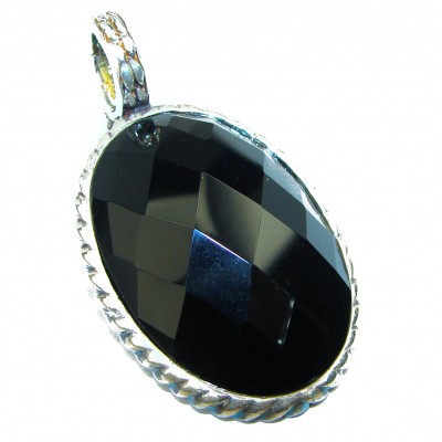 Perfect quality Black Onyx .925 Sterling Silver Handmade Pendant