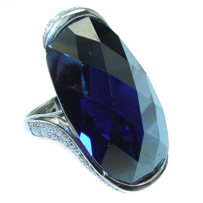 65 carat Blue Perfection London Blue Topaz .925 Sterling Silver Ring size 6
