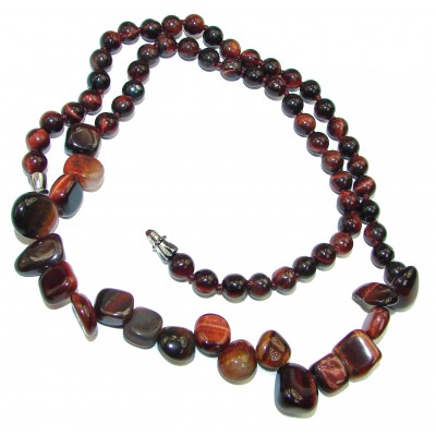 38.9 grams Rare Unusual Natural Tigers Eye Beads NECKLACE